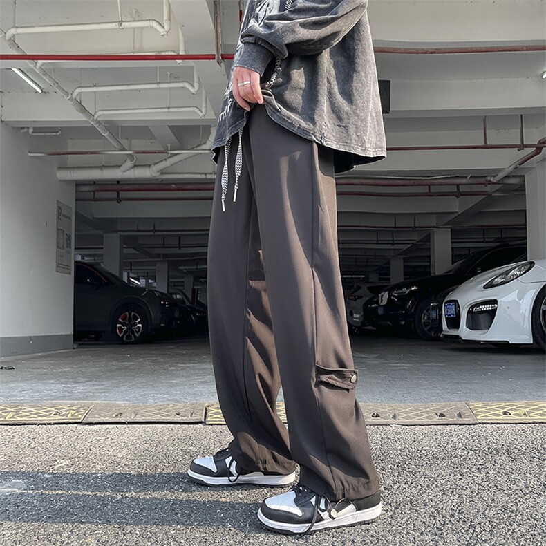 vibe裤子休闲裤男垂坠感西裤韩版潮流宽松阔腿拖地裤K0738-P35,男装休闲裤,星座308B-1