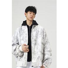 可二开假两件扎染大码M-5XL飞行夹克100%聚酯纤维JK78093P85控128，男装夹克，星座227-7