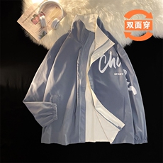 2025春季新款双面穿夹克男宽松休闲翻领印花棒球服外套JK6001-P78，男装夹克，星座207