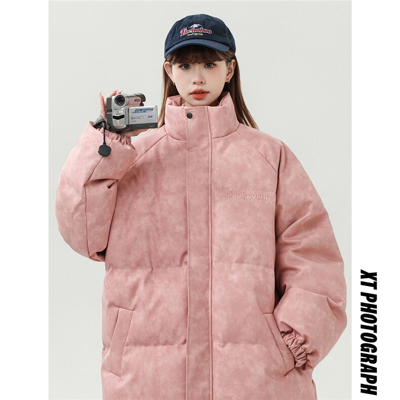 白墙PU皮复古做旧设计钢印棉衣男女MY77096P130控198抖控228，男装棉衣，星座227-7