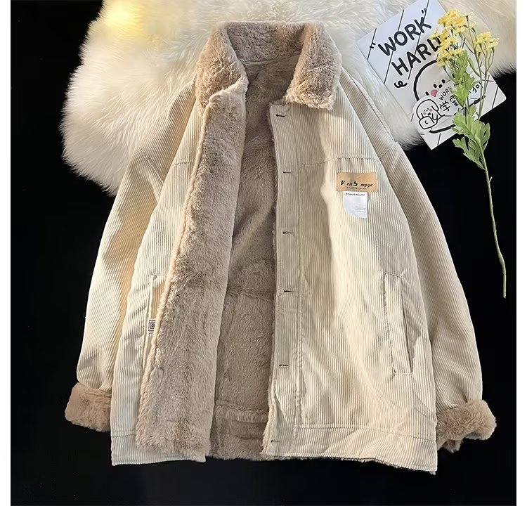 灯芯绒棉衣外套男女高街潮牌冬季复古日系加绒保暖棉服GM226-P70,男装棉衣,星座1008-1