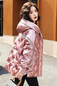 现货1000件2022年冬季新款韩版时尚宽松显瘦白鸭绒中长款连帽外套，女装羽绒服，笃写