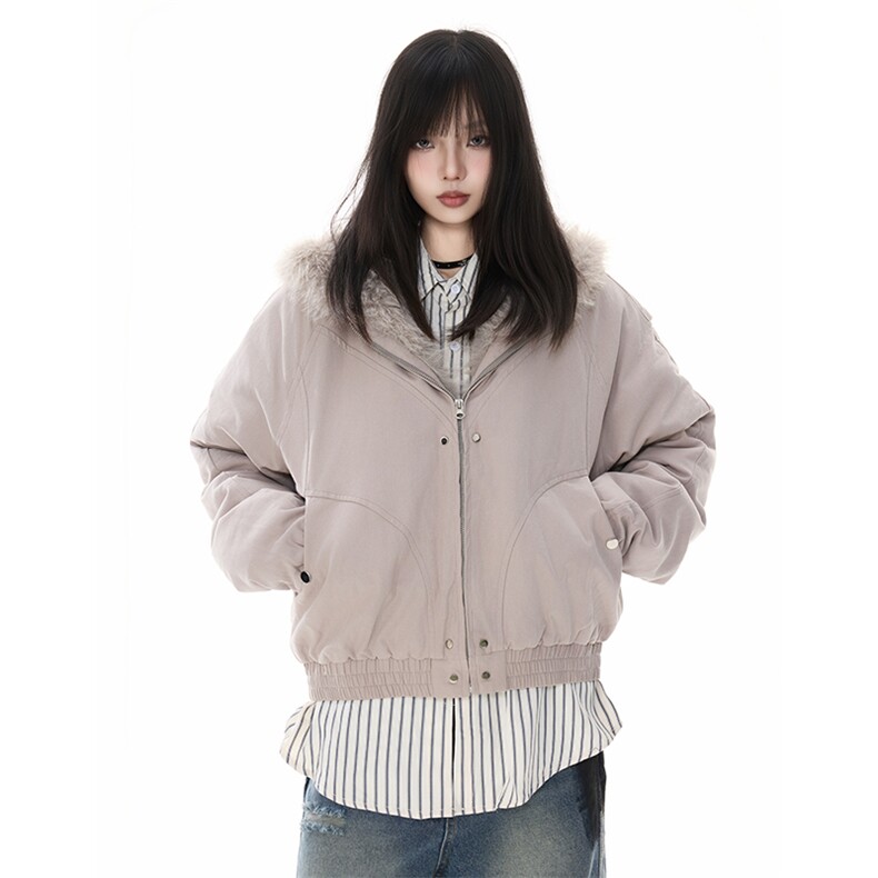 美式复古座山雕连帽毛领棉服冬季加厚夹克外套男女同款YD01-P140,男装夹克,星座509