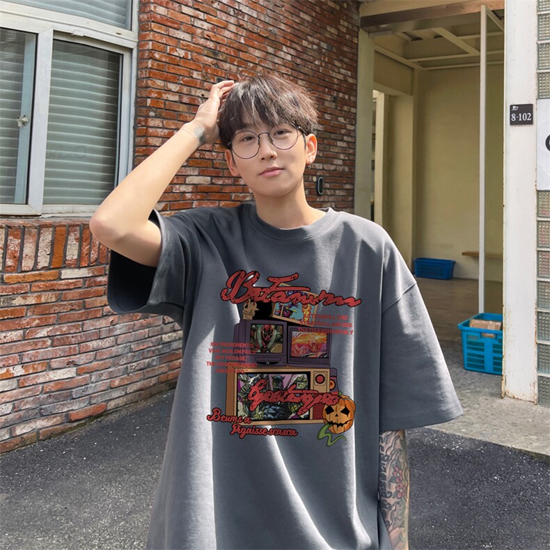 量大优供视频230g重磅纯棉短袖T恤男NT225-特P19控38,男装T恤,电商B367