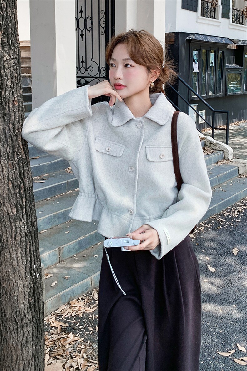 20春装新品韩系休闲双面羊毛外套2121P210K338,女装毛呢外套,2C219