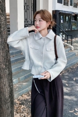 20春装新品韩系休闲双面羊毛外套2121P210K338，女装毛呢外套，2C219