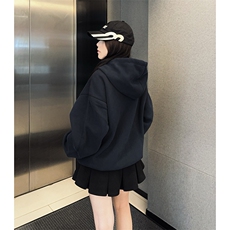 抖音得物二开美式高街重磅结构双层撞色连帽卫衣开衫外套W116，男装卫衣，电商A486