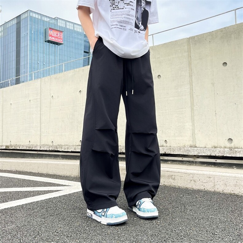 褶皱伞兵工装裤男女夏潮宽松感阔腿弯刀裤速干休闲裤MK988P38，男装工装外套，星座1013-5