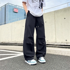 褶皱伞兵工装裤男女夏潮宽松感阔腿弯刀裤速干休闲裤MK988P38，男装工装外套，星座1013-5