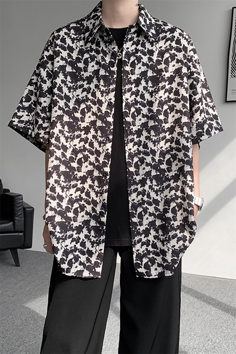 8XL-M花衬衫男短袖夏季薄款冰丝半袖宽松大码休闲外套DC28008P38,男装T恤,电商B312