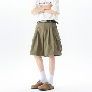 8XL-M工装西装短裤男夏季宽松大码日系痞帅高级五分裤DK26002P48图片