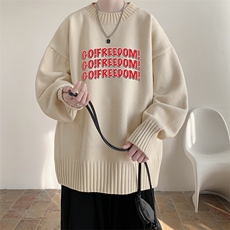半高领毛衣男士大码针织衫男毛线衣男M18338-P45加绒款-P65，男装针织衫/毛衣，电商A040