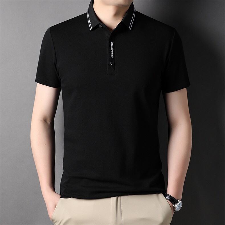 男士短袖t恤夏季男士翻领上衣服半袖体恤潮流休闲男装t桖衫图片