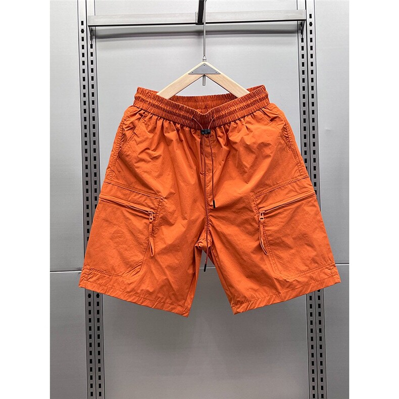 新款拉链口袋工装裤2026夏季宽松户外速干运动短裤男士纯色沙滩裤，男装牛仔裤，星座1210-1