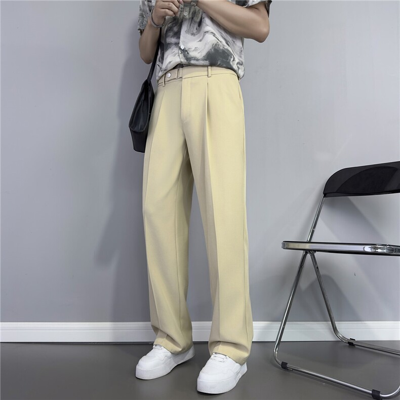 西装长裤男潮直筒宽松垂感vibe拖地裤美式高街cleanfit长裤男,男装西服套装,星座410-7