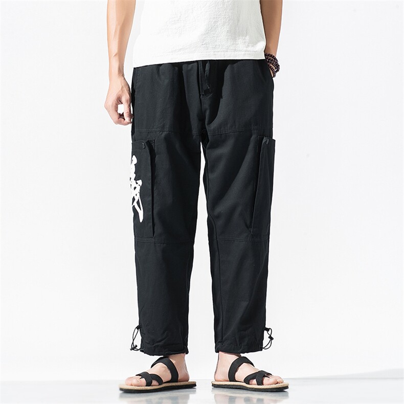 秋日系工装裤男纯棉大码宽松直筒休闲裤收口裤QT6005-D-特,男装休闲裤,星座1112-5（原712-5）