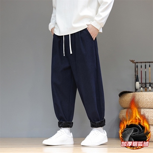 风冬季 银狐绒加厚 束脚裤男宽松休闲裤xz815-k509p60图片