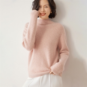 半高领针织打底衫女2024秋装新款气质内搭气质35%羊绒衫图片