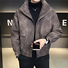 新标90绒男士皮羽绒服冬季2025新款立领外套A313-888-P305，男装羽绒服，电商A313