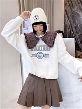 格子拼接卫衣，女装卫衣/绒衫，娟子依格