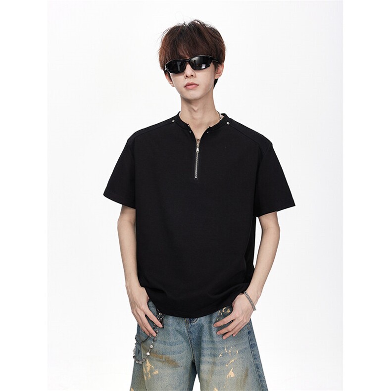 亨利领短铆钉重磅短袖短袖t恤男xh119-特p30，男装T恤，电商B367