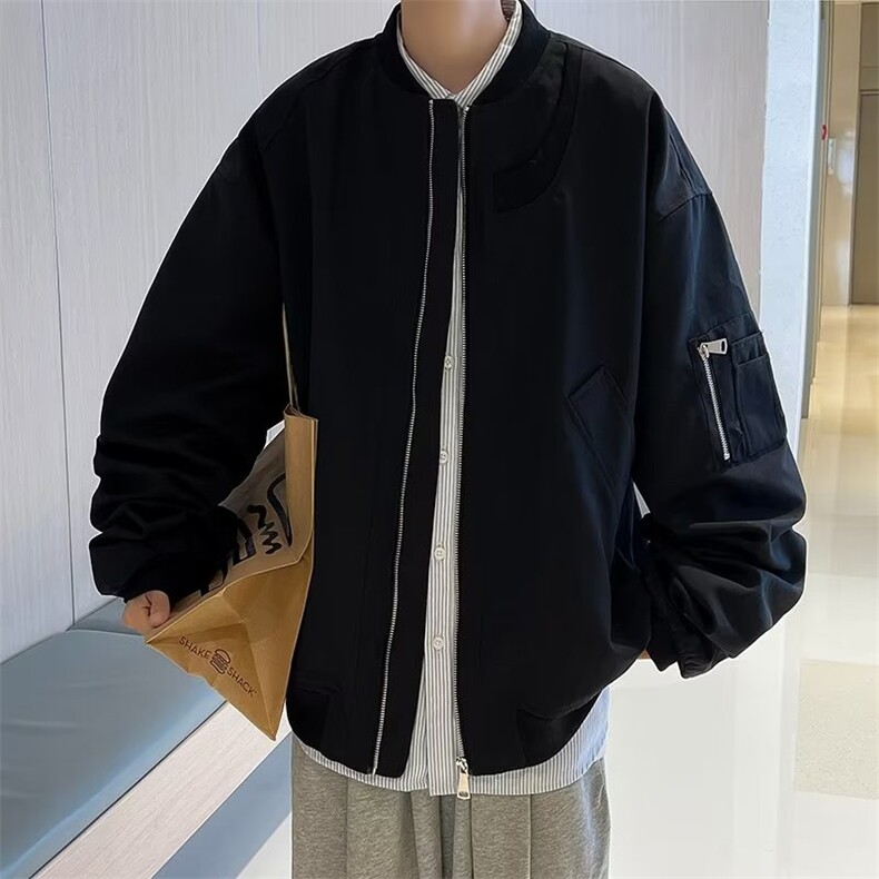 外套男秋季ins潮牌美式复古设计感夹克宽松青年棒球服JK016-P63,男装夹克,星座1008