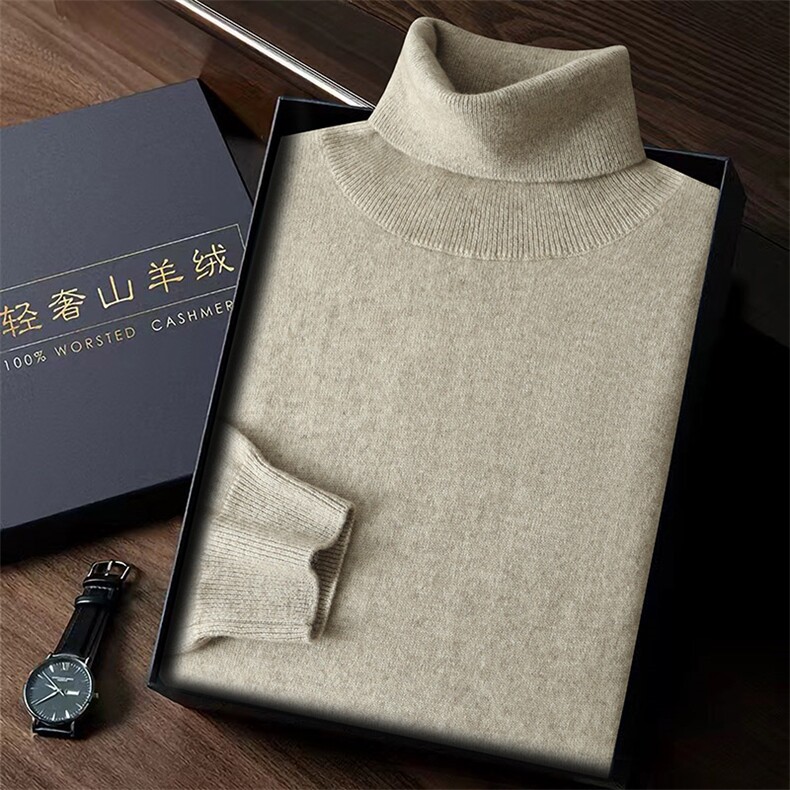 2025春秋新款羊绒衫女100纯羊绒精纺高领针织衫简约纯色长袖上衣，男装羊绒套衫，台绒羊绒