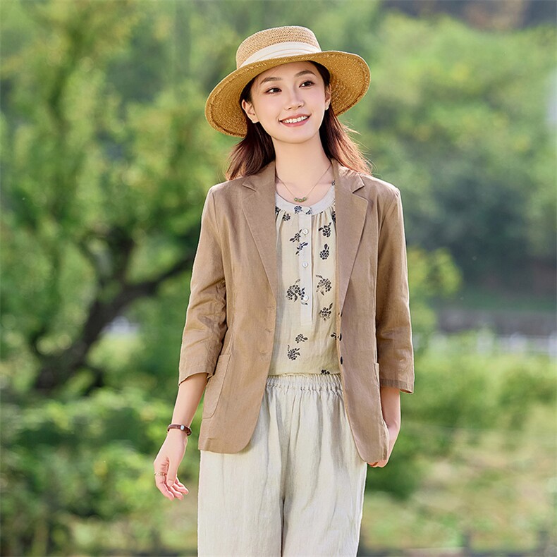 2026年夏季文艺风长袖宽松女亲肤透气汉麻,女装衬衫,江南依恋