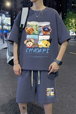 ！直播推荐！2023夏季男士华夫格短袖套装HTZ22P50，男装T恤，电商B220