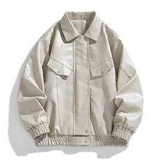 XZ-221/JK2577/P95美式潮牌痞帅机车服翻领PU皮衣夹克外套，男装夹克，星座221