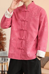 24秋冬复古盘扣灯芯绒休闲夹克外套唐装新中式宽松男女 H337/P110图片