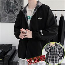 韩版原宿风冬街头双面穿夹克ins情侣休闲炸街痞帅外套W1293-P58，男装夹克，星座512-4