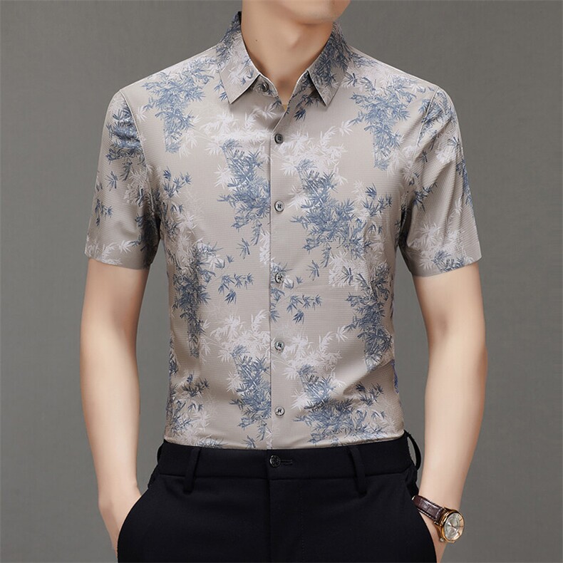 BGW-K42572夏季新款男士短袖衬衣百搭衬衫商务时尚男装图片
