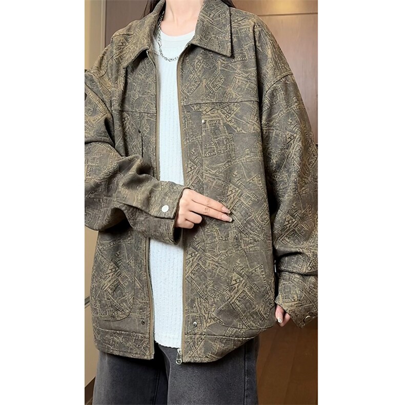 潮牌美式铆钉夹克秋款仿麂皮工装美拉德夹克外套504-W29-P75,男装夹克,星座504