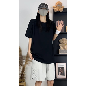 简约美式重磅短袖T恤男女宽松型圆领基础款日常上衣T3702-特价P27图片