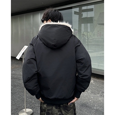 秋冬季毛绒连帽棉服潮流宽松加绒保暖时尚棉服，男装棉衣，星座410-7