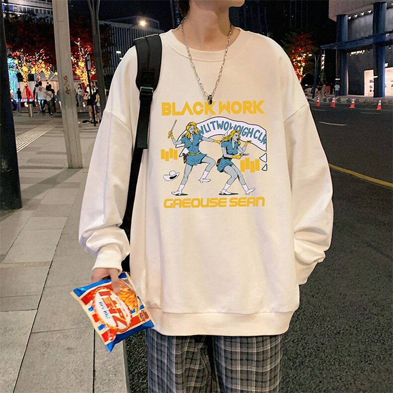 S6304-P28秋季圆领卫衣男大码韩版宽松长袖外套,男装卫衣,电商A040