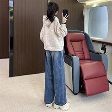 女减龄气质宽松外套牛仔阔腿裤两件套，女装套装/套裙，江南