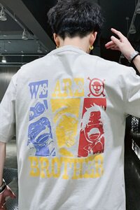 夏季短袖T恤男生潮纯棉潮牌五分半袖宽松潮流男士体恤DS749T图片