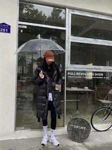 韩版编织长款羽绒服,女装羽绒服,里奈(1F)