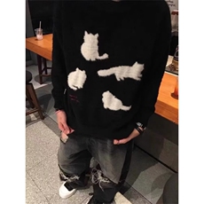 网图圆领毛衣针织衫潮牌帅气秋冬季打底衫外套221-5-MY113/P48，男装T恤，星座221-5
