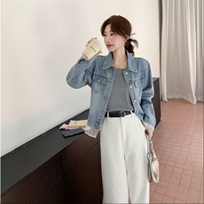 210-3281-P145-208港凤设计感长袖牛仔外套2025年秋季，女装短外套，韩蜜菓