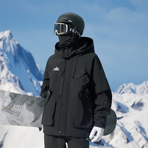 24冬户外防水防风单板滑雪服男女中性风大码加棉保暖外套M78-P155图片