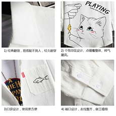 QC58129-P45亚麻七分袖衬衫男大码五分袖衬衣男短袖网格挂拍，男装衬衫，电商A040A