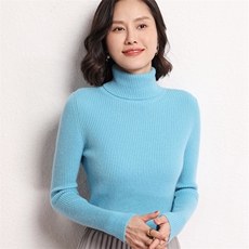 时尚潮流2024年秋季新款保暖时尚女士35%绒高翻领羊绒衫，女装羊绒衫，艾米娇羊绒