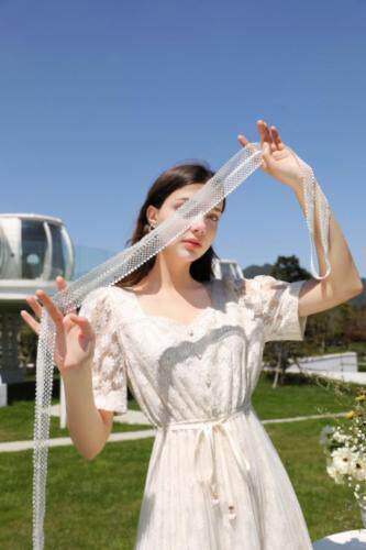 夏季新款气质网纱蕾丝连衣裙，女装连衣裙，忆思妤