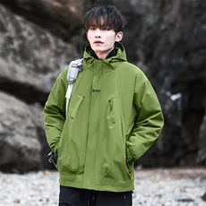 冲锋衣户外秋季情侣男士夹克连帽刺绣外套防水潮A266-JK8011-P45，男装夹克，电商A266
