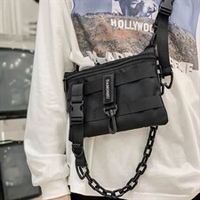 0540胸包休闲个性斜挎包新款嘻哈腰包男潮牌帆布大容量单肩包，鞋类箱包男包，星座510A-2