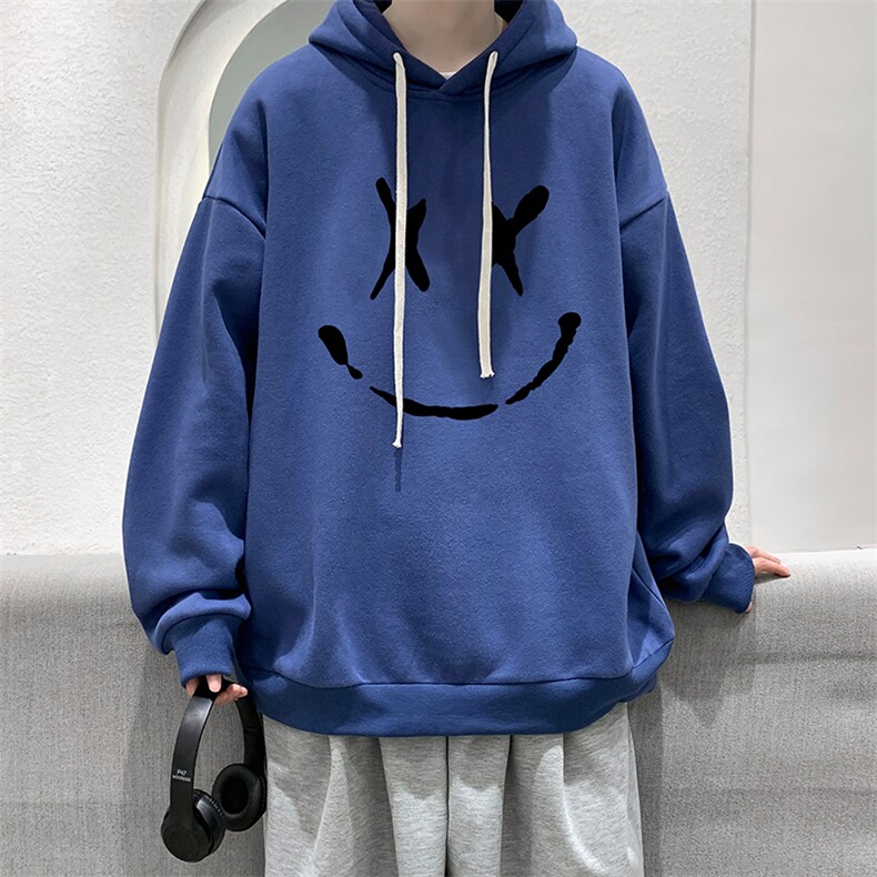 WY2190-P35 加绒款-P40 纯棉连帽卫衣男大码运动帽衫宽松薄外套男图片
