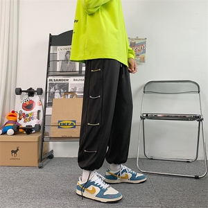 侧边小众设计感卫裤秋2023新款潮流宽松百搭ins港风裤 K1217-P32图片
